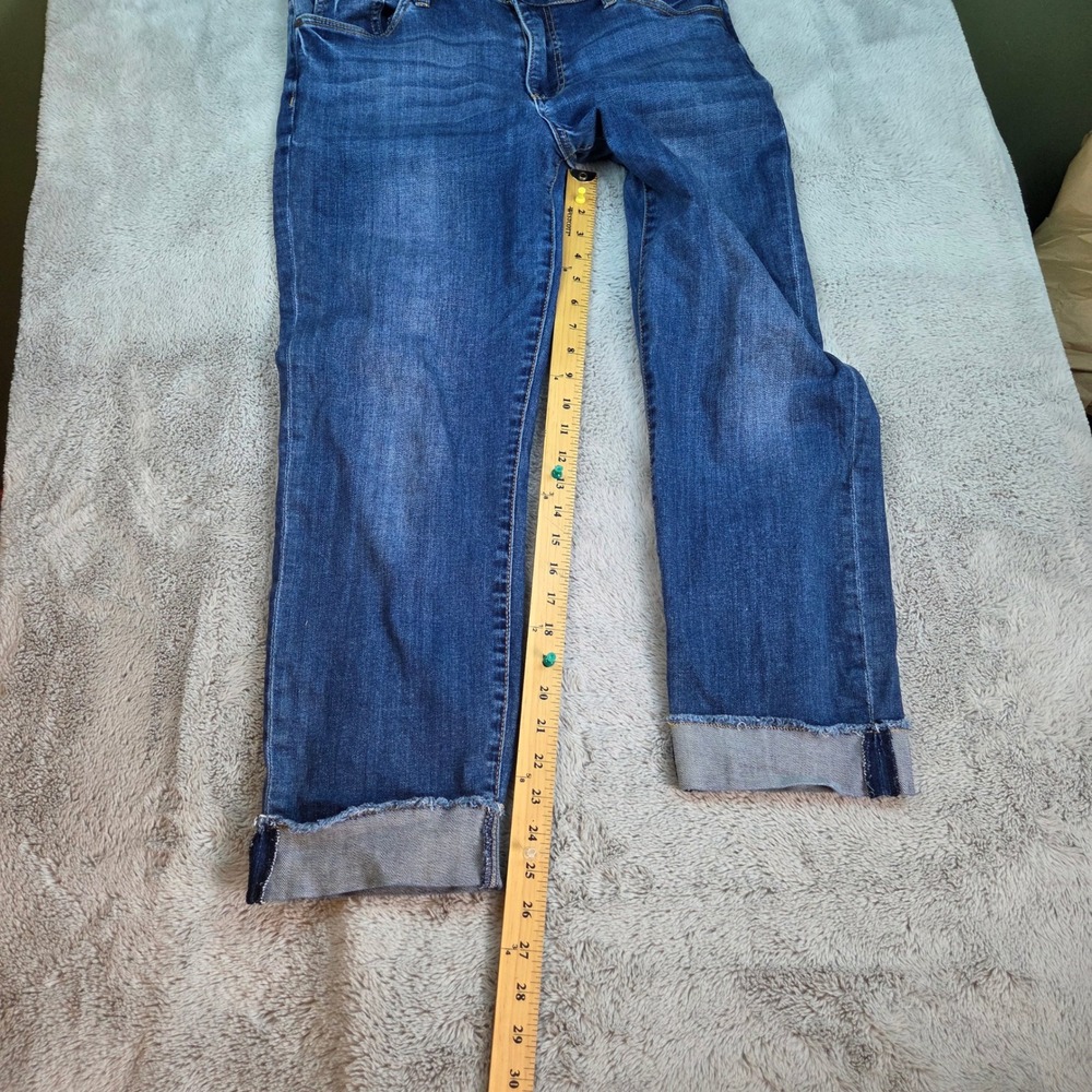 Kut from the Kloth Jeans Catherine Boyfriend Womens Sz 10 Raw Hem Blue - Picture 4 of 13